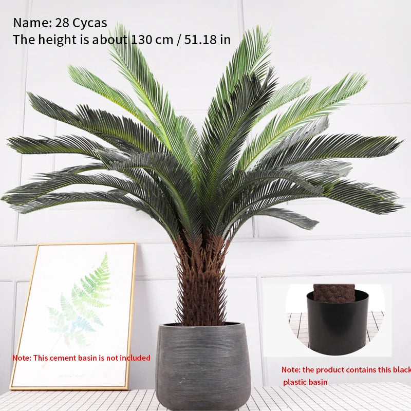 Tropical artificial palm tree, large palm branch, palm leaf, potted plant, family living room, office, hotel decoration