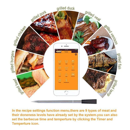 Wireless Meat Food Thermometer for Oven Grill BBQ Steak Turkey Smoker Kitchen Smart Digital Bluetooth Barbecue Gifts MeatChamp