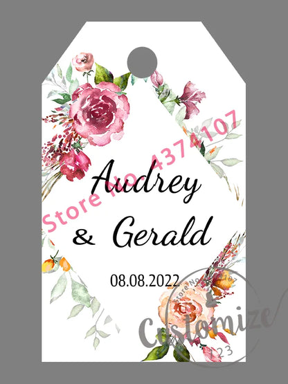 100 pcs/ set Personalised Gift Tags, Gift Tags, Handwritten Kraft Wedding Favour Label Custom