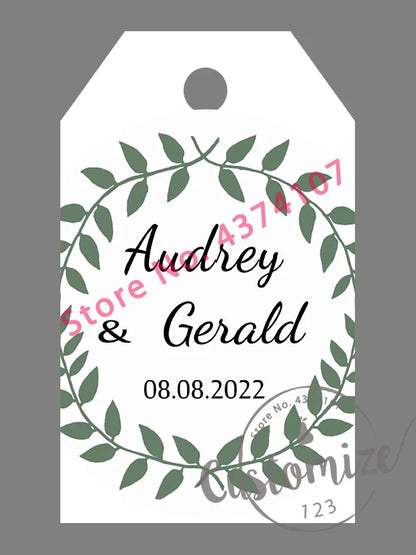 100 pcs/ set Personalised Gift Tags, Gift Tags, Handwritten Kraft Wedding Favour Label Custom