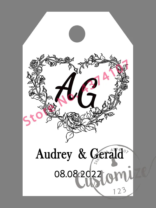 100 pcs/ set Personalised Gift Tags, Gift Tags, Handwritten Kraft Wedding Favour Label Custom