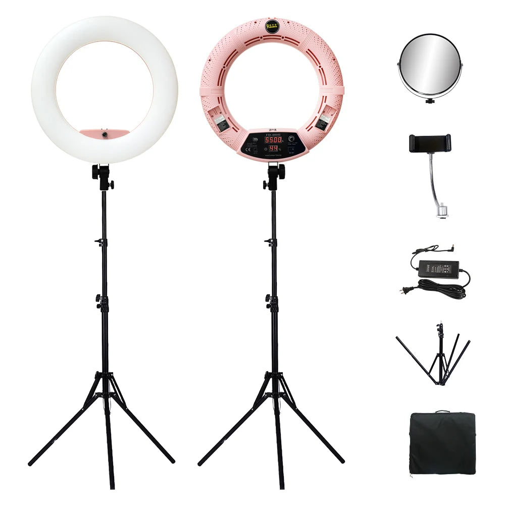 Yidoblo FD-480 18" Dimmable LED Ring lamp Kit 96W LED makeup Tattoos Light Lamp Ring light + stand (2M)+ handbag