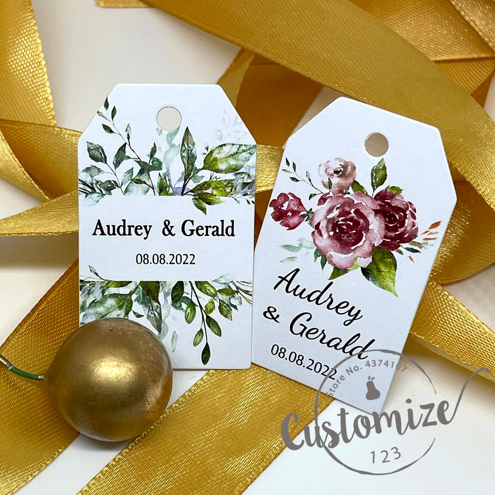 100 pcs/ set Personalised Gift Tags, Gift Tags, Handwritten Kraft Wedding Favour Label Custom