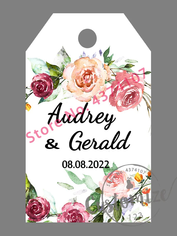 100 pcs/ set Personalised Gift Tags, Gift Tags, Handwritten Kraft Wedding Favour Label Custom