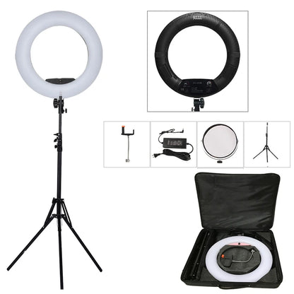 Yidoblo FS-480II 5500K Dimmable Camera Photo/Studio/Phone/Video 18"48W 480 LED Ring Light LED Lamp+ 2M tripod +Soft bag Kit