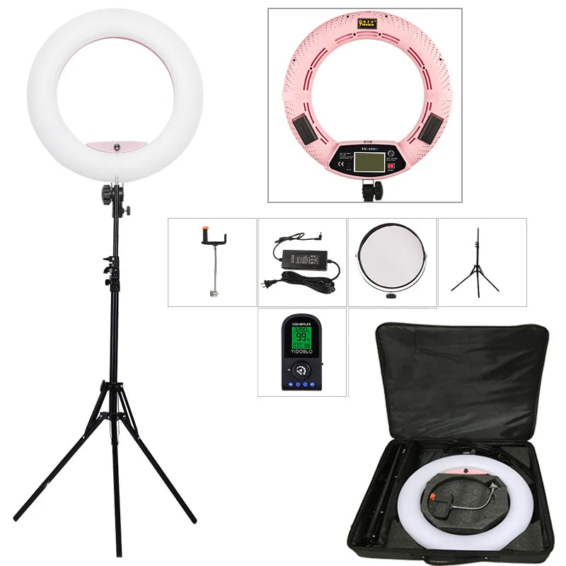 Yidoblo FE-480 Dimmable Ring lamp kit Camera Photo/Studio/Phone/Video 18" 96W 480 LED Ring Light LED Lamp +200cm tripod +Bag Kit