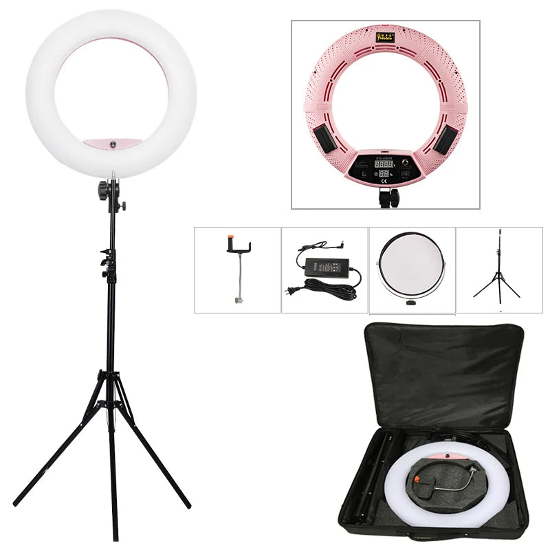 Yidoblo FD-480 18" Dimmable LED Ring lamp Kit 96W LED makeup Tattoos Light Lamp Ring light + stand (2M)+ handbag