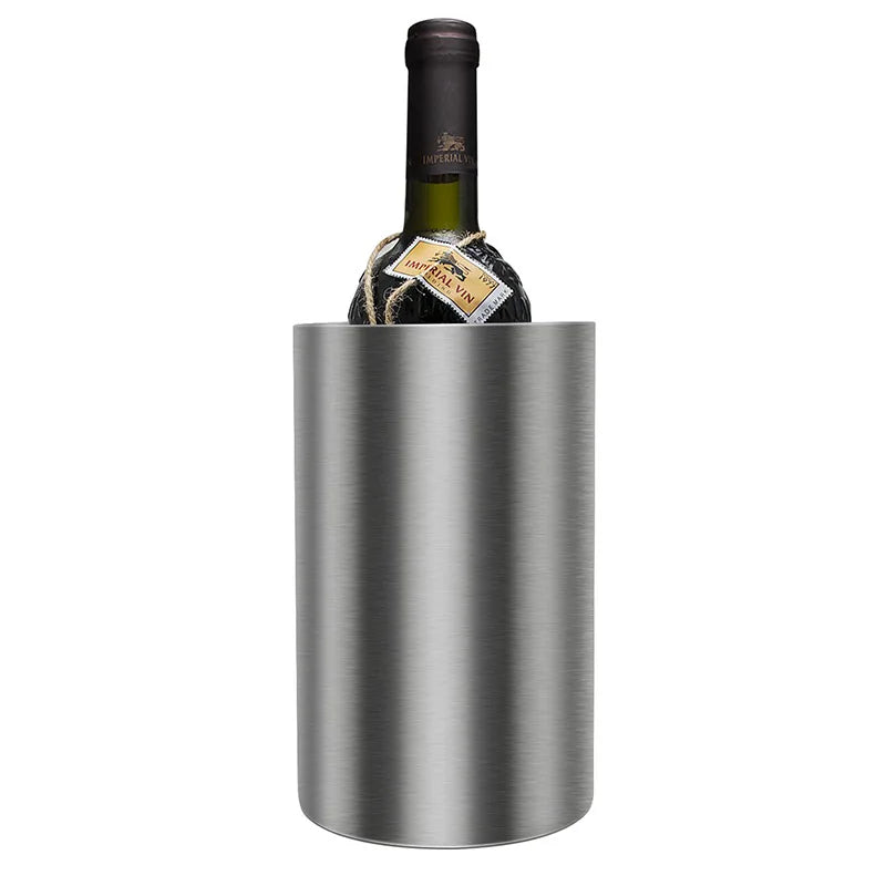 UPORS Stainless Steel Wine Cooler Bucket Double Wall Wine Bottle Cooler Holder Champagne Cooler Beer Chiller Ice Bucket Bar Tool