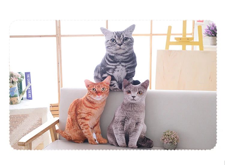 1pc 40cm Simulation Plush Cat Pillows Soft Stuffed Animals Cushion Sofa Decor Cartoon Plush Toys for Children Kids Gift