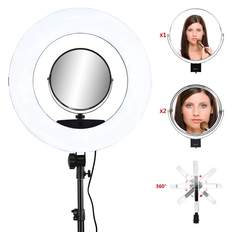 Yidoblo FC-480 RGB APP Control Ring Light LED Video Light Beauty nail skin Photography Movie Studio Ring lamp +tripod + bag