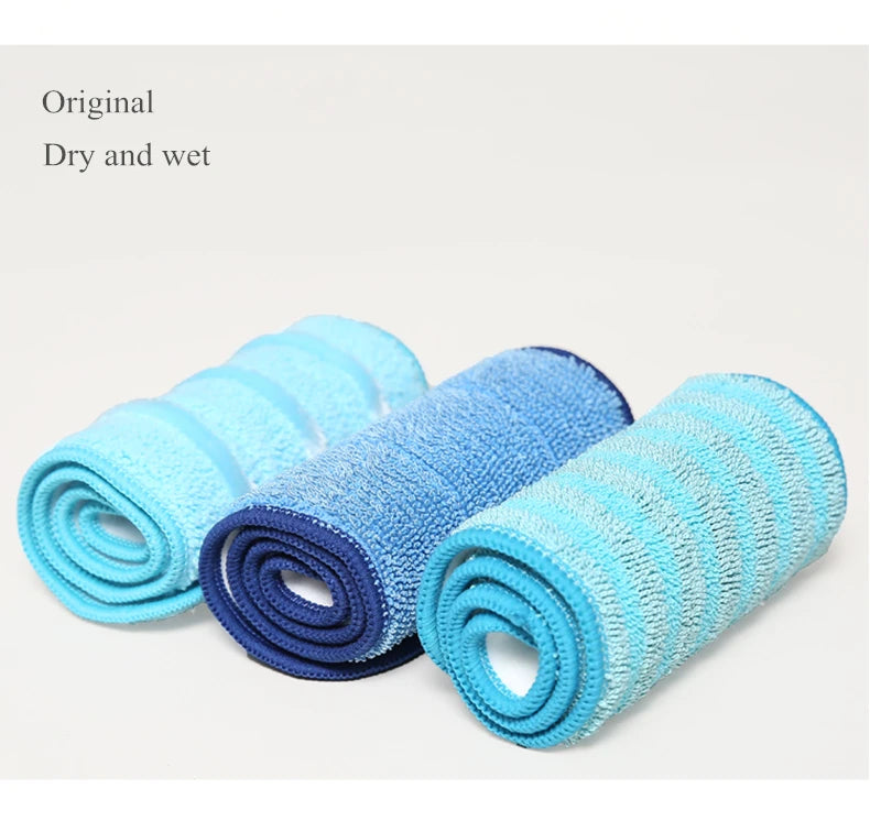 2PCS 45*14cm Floor Cleaning Replacement Mop Cloth Double Microfiber Mop Pad Household Paste Cloth Mop Pad Reusable Spraying Flat