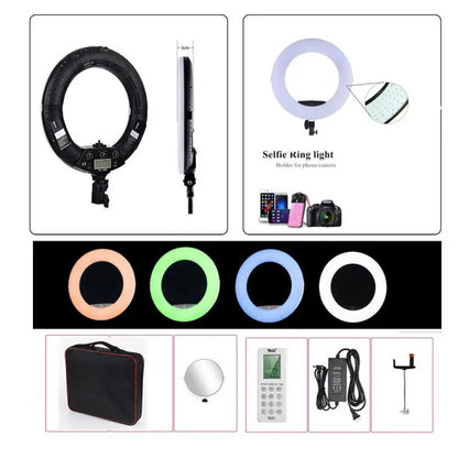 Yidoblo FC-480 RGB APP Control Ring Light LED Video Light Beauty nail skin Photography Movie Studio Ring lamp +tripod + bag