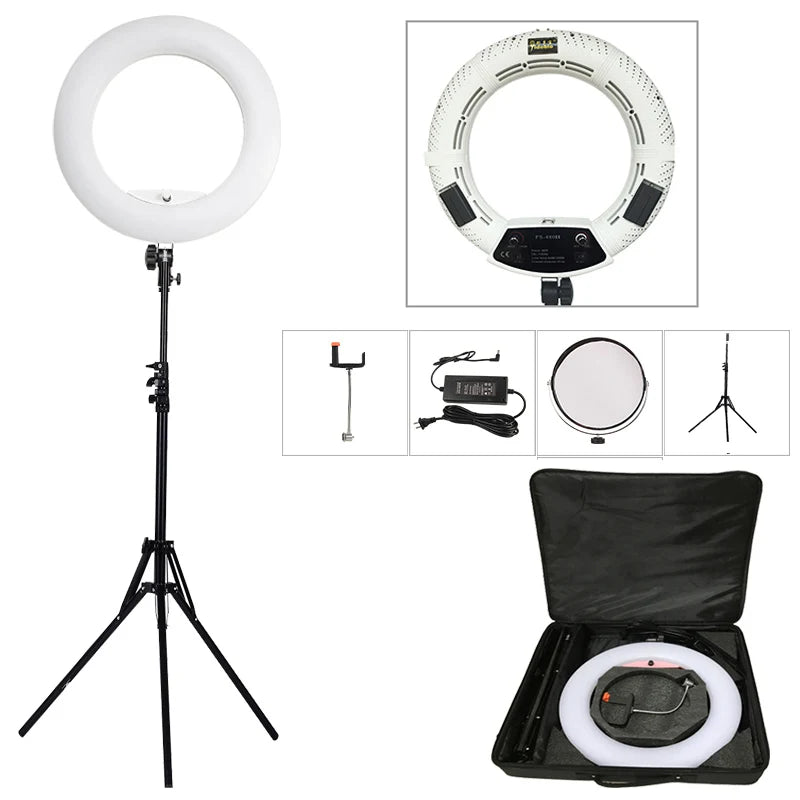 Yidoblo FS-480II 5500K Dimmable Camera Photo/Studio/Phone/Video 18"48W 480 LED Ring Light LED Lamp+ 2M tripod +Soft bag Kit