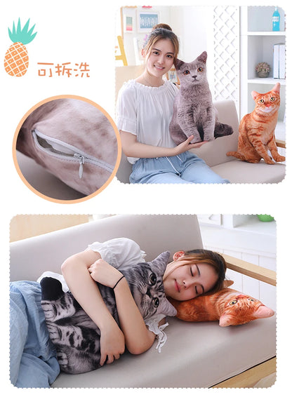 1pc 40cm Simulation Plush Cat Pillows Soft Stuffed Animals Cushion Sofa Decor Cartoon Plush Toys for Children Kids Gift