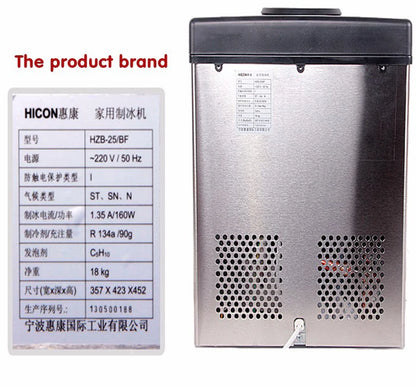 Bullet Ice Maker Electric Commercial Or Homeuse Countertop Automatic Ice Making Machine Ice Cube Making Machine 25kg HZB-25/BF