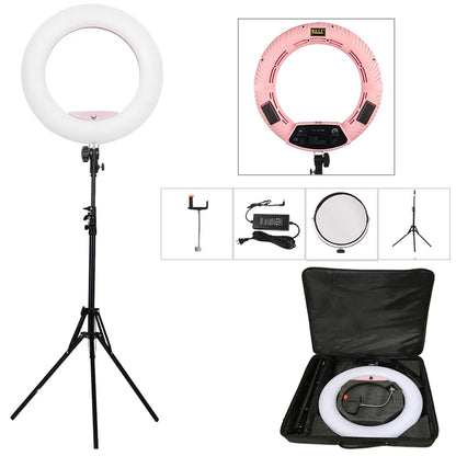 Yidoblo FS-480II 5500K Dimmable Camera Photo/Studio/Phone/Video 18"48W 480 LED Ring Light LED Lamp+ 200cm tripod +Bag Kit