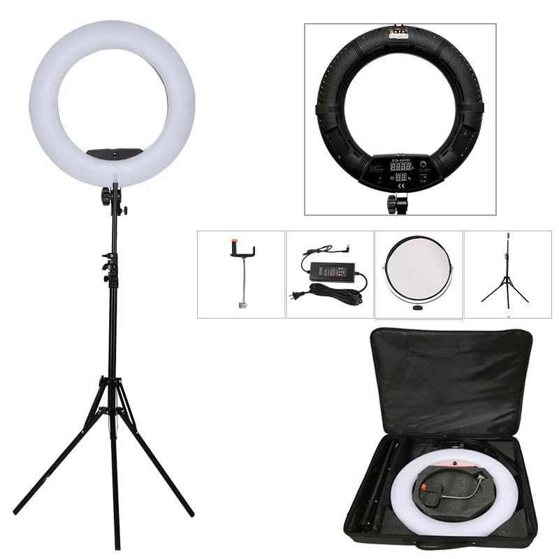 Yidoblo FD-480 18" Dimmable LED Ring lamp Kit 96W LED makeup Tattoos Light Lamp Ring light + stand (2M)+ handbag