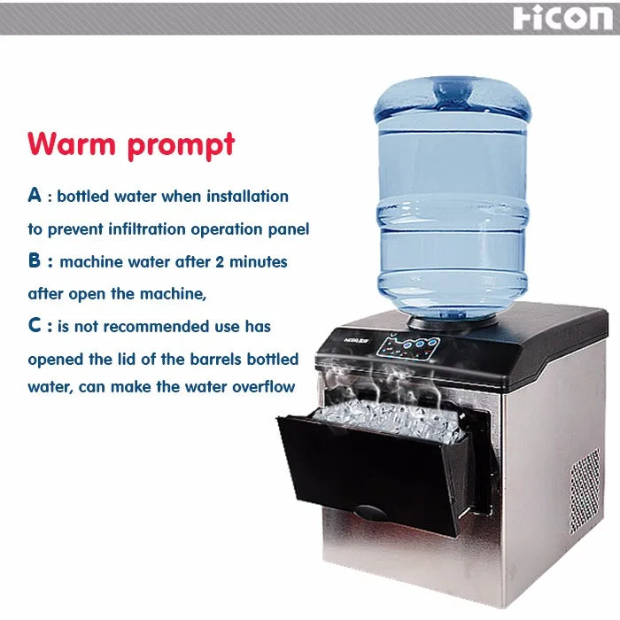 Bullet Ice Maker Electric Commercial Or Homeuse Countertop Automatic Ice Making Machine Ice Cube Making Machine 25kg HZB-25/BF