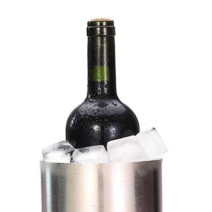 Wine Cooler- Ice Bucket Double Wall Stainless Steel - Multipurpose Use as Kitchen Utensil Holder and Flower Vase