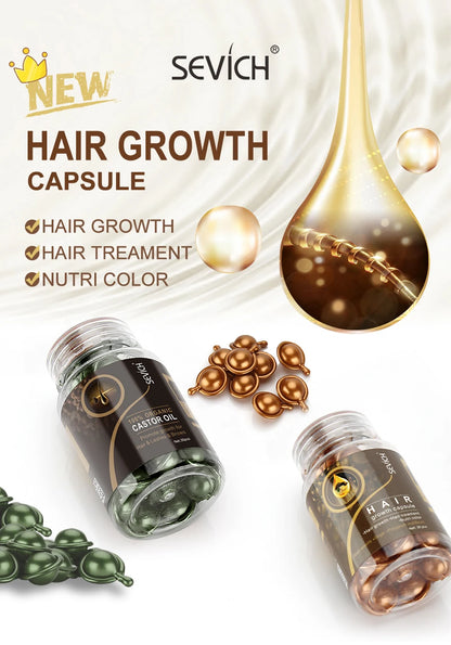 Sevich 2PCS/Set Ginger Hair Growth Capsules Set Hair Vitamin Oil For Hair Loss Repair Treatment Damaged Hair Black Hair Serum