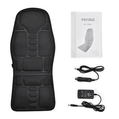 Electric Heating Vibrating Massage Chair Pain Relief Cussion Seat Pad Lumbar Back Shoulder Massager Mattress Car Office Home Mat