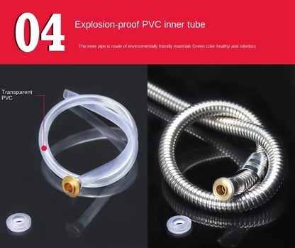 1 / 1.5/2/3/4/5/10 M Shower Pipe Shower Head Water Heater Stainless Steel Hose General Metal Hose  Hose Water Softener