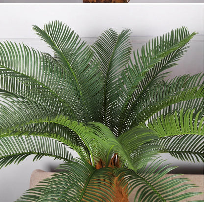 Tropical artificial palm tree, large palm branch, palm leaf, potted plant, family living room, office, hotel decoration