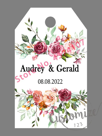 100 pcs/ set Personalised Gift Tags, Gift Tags, Handwritten Kraft Wedding Favour Label Custom