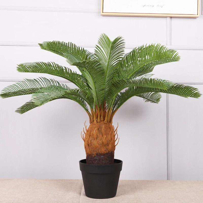 Tropical artificial palm tree, large palm branch, palm leaf, potted plant, family living room, office, hotel decoration