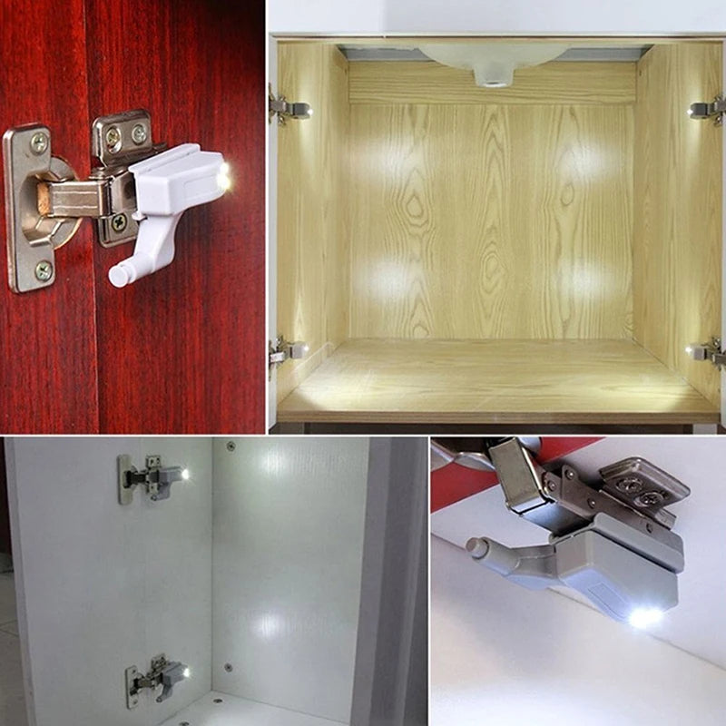 Universal Cabinet Hinge LED Light Kitchen Cupboard Door Light Closet Wardrobe Sensor Night Lamp For Home Living Room Lighting