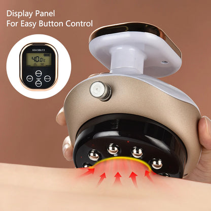 Electric Cupping Massage Guasha Scraping Body Massager Vacuum Cans Suction Cup Heating Fat Burner Anti-cellulite Massager