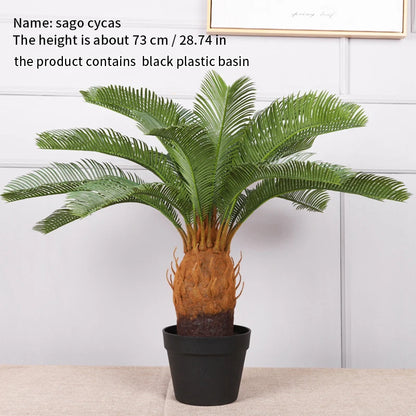 Tropical artificial palm tree, large palm branch, palm leaf, potted plant, family living room, office, hotel decoration