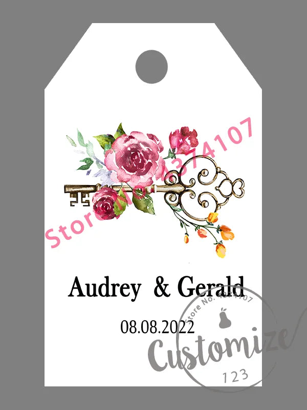 100 pcs/ set Personalised Gift Tags, Gift Tags, Handwritten Kraft Wedding Favour Label Custom