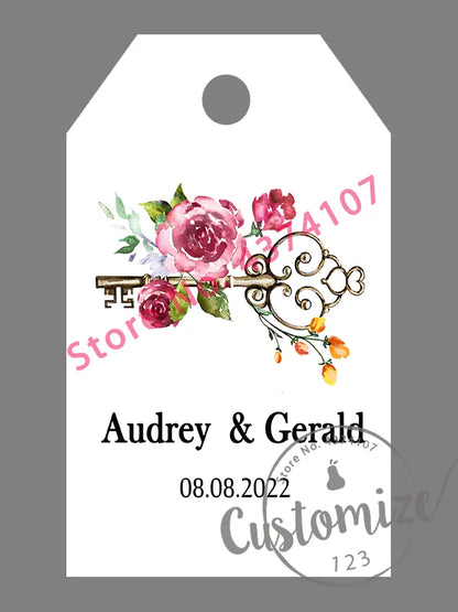 100 pcs/ set Personalised Gift Tags, Gift Tags, Handwritten Kraft Wedding Favour Label Custom