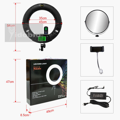 Yidoblo FE-480 Dimmable Ring lamp kit Camera Photo/Studio/Phone/Video 18" 96W 480 LED Ring Light LED Lamp +200cm tripod +Bag Kit