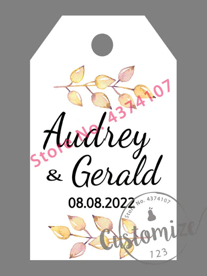 100 pcs/ set Personalised Gift Tags, Gift Tags, Handwritten Kraft Wedding Favour Label Custom