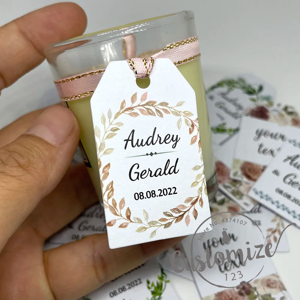 100 pcs/ set Personalised Gift Tags, Gift Tags, Handwritten Kraft Wedding Favour Label Custom