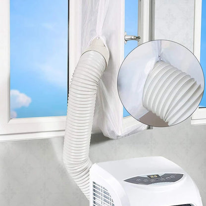 Promotion! AirLock Window Seal for Portable Air Conditioner,400 Cm Flexible Cloth Sealing Plate Window Seal with With Zip and Ad