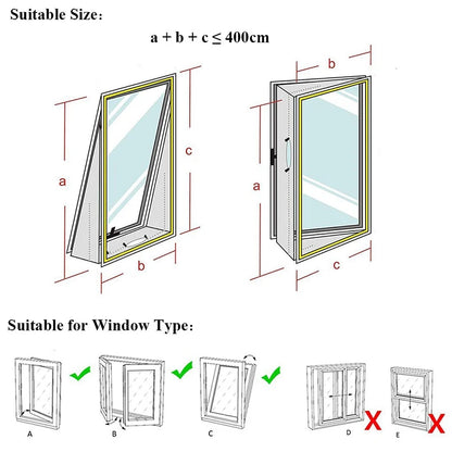 Promotion! AirLock Window Seal for Portable Air Conditioner,400 Cm Flexible Cloth Sealing Plate Window Seal with With Zip and Ad