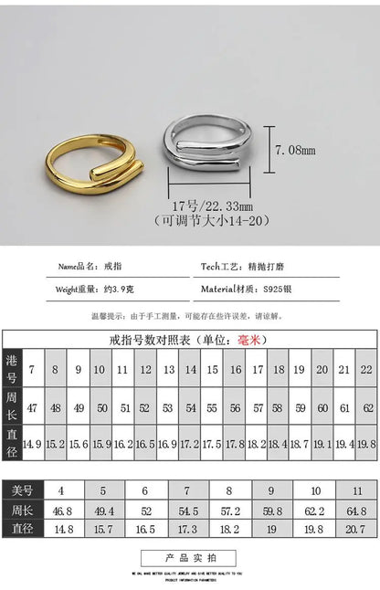 XIYANIKE Silver Color  Double Layer Geometric Ring Female Charm Fashion Simple Opening Light Luxury Handmade Jewelry Gift