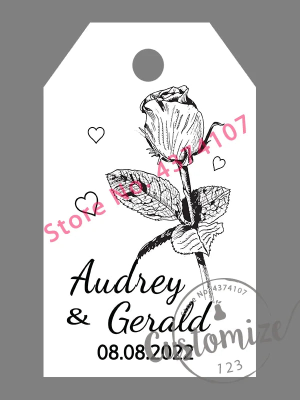 100 pcs/ set Personalised Gift Tags, Gift Tags, Handwritten Kraft Wedding Favour Label Custom