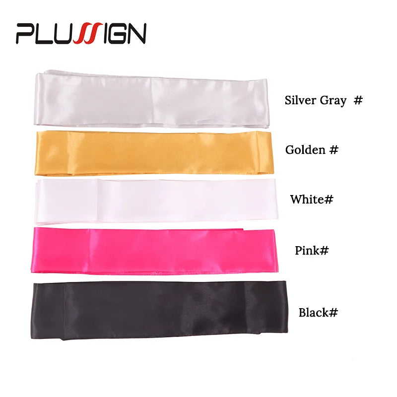 Plussign 1-2Pcs Satin Scarves For Women Hair Wig Grip Band 6*100Cm Silk Headband For Lace Front Wigs Satin Edge Headband