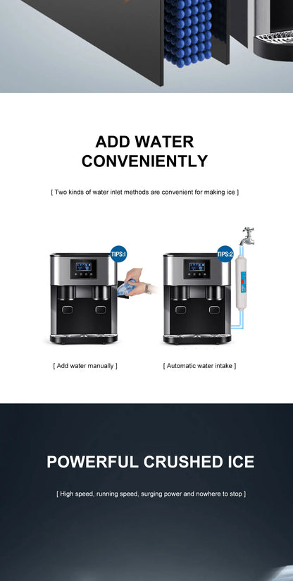 110V 220v Ice Water 16KG Dispenser Electric bullet cylindrical Ice machine Automatic Household ice making Machine Milk Tea Shop