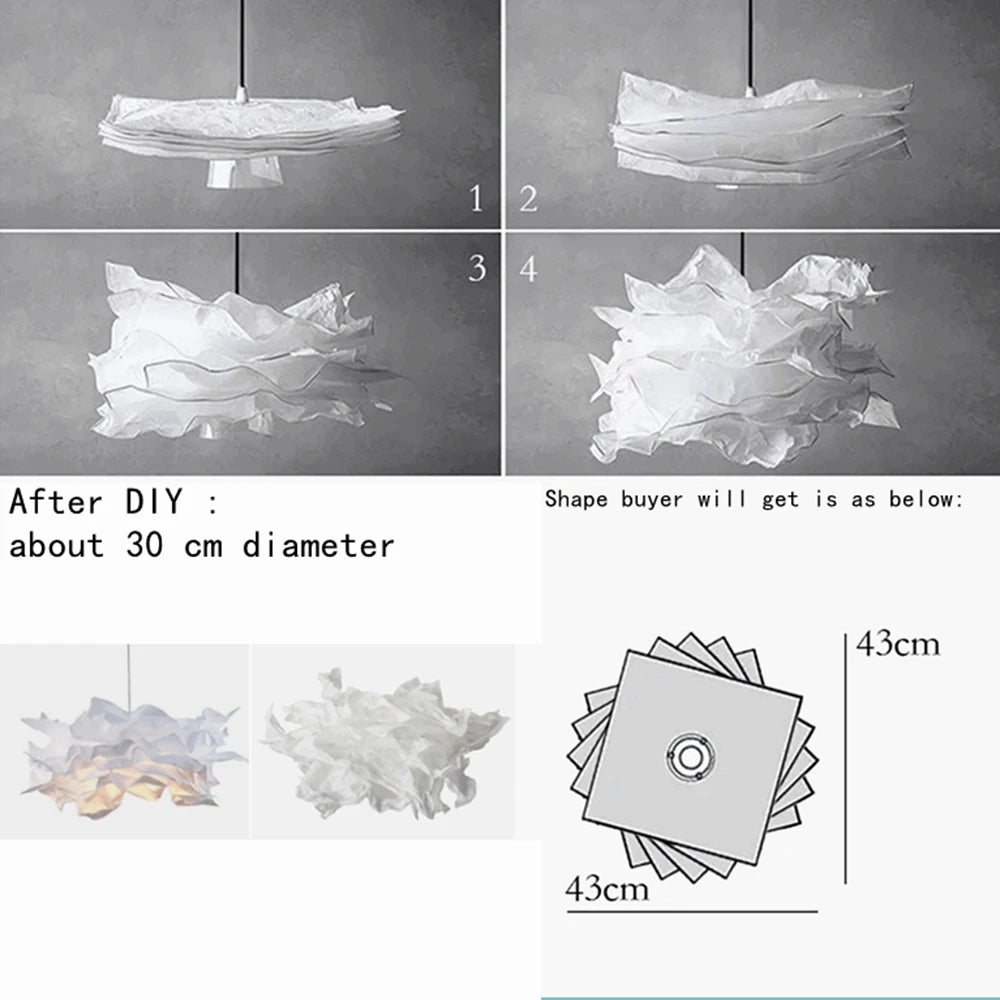 43cm Art DIY Cloud Lamp Shade Flower Light Shade Ceiling Lampshade Decoration Chandelier Pendant for Living Room Bedroom Bar Use