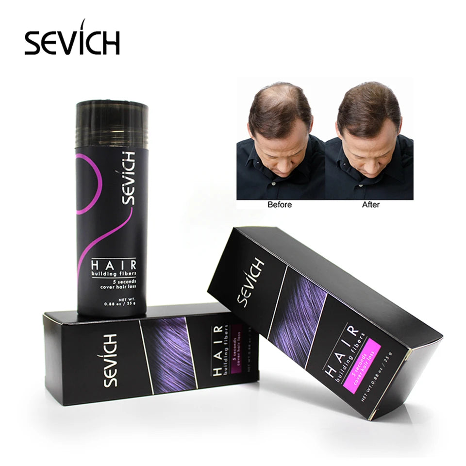 Sevich 3PCS/SET Keratin Hair Building KIT 25g Thickening Hair Fiber Spray with Pump Nozzle Hair Stlyling 100ml Hair Spray