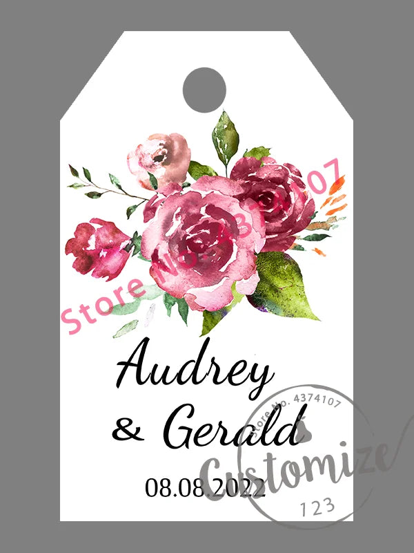 100 pcs/ set Personalised Gift Tags, Gift Tags, Handwritten Kraft Wedding Favour Label Custom