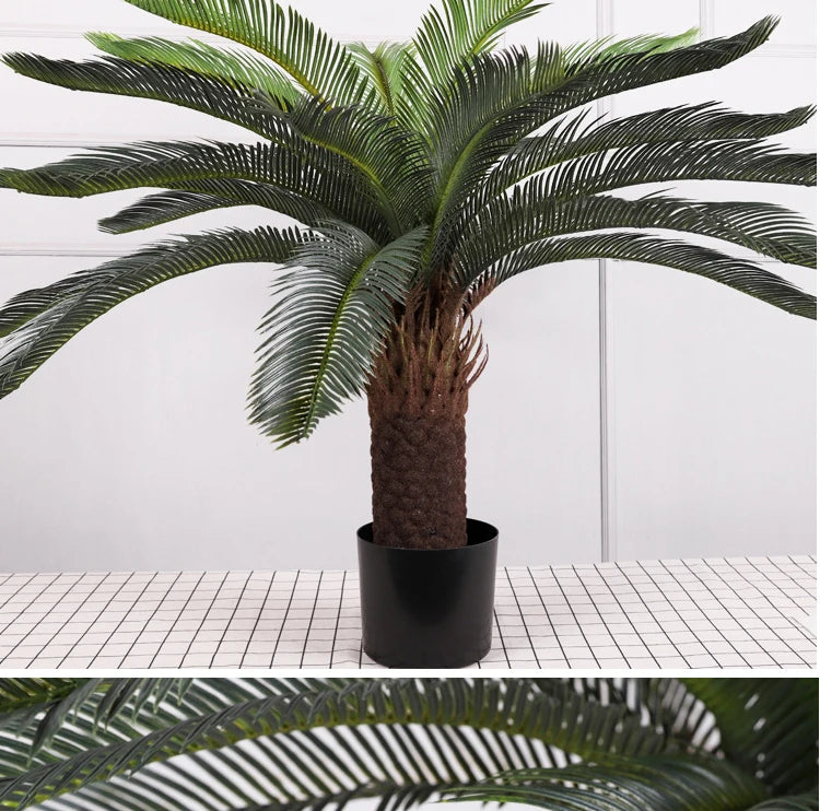 Tropical artificial palm tree, large palm branch, palm leaf, potted plant, family living room, office, hotel decoration