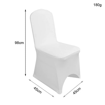 50 Pcs White Black Universal Chair Covers Stretch Spandex for Wedding Party Banquet Hotel Decor