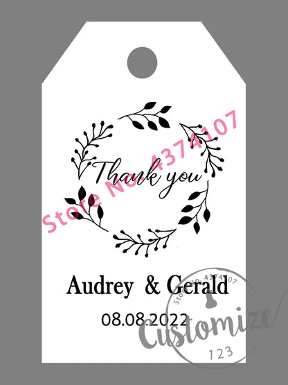 100 pcs/ set Personalised Gift Tags, Gift Tags, Handwritten Kraft Wedding Favour Label Custom