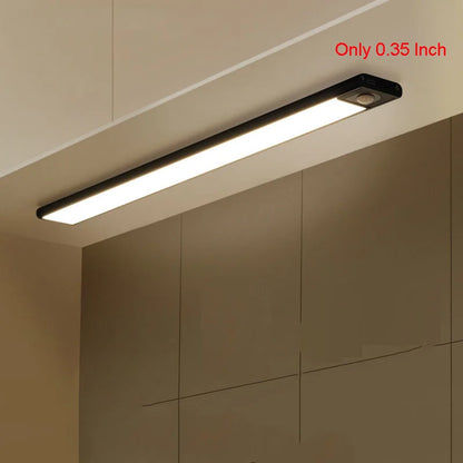 Wireless LED Night Light Motion Sensor 20 40 60 80cm USB Rechargeable Dimmable Wardrobe Lamp for Kitchen Cabinet Staircase Lamp